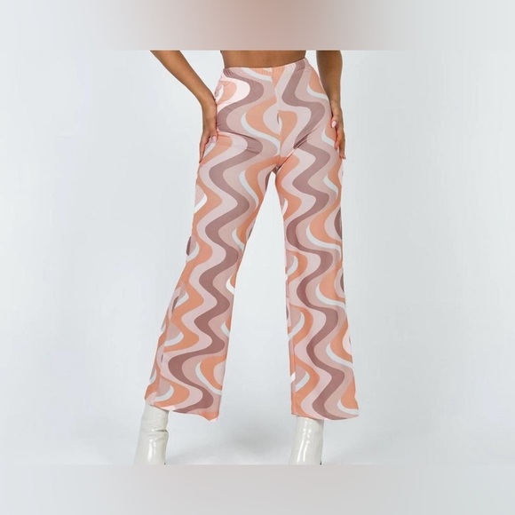 Princess Polly Women's Flare Pants - Multi/Pink Size 4 - Picture 12 of 12